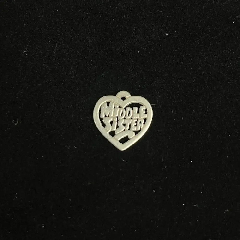 James Avery Sterling Silver Middle Sister Heart Charm Older Hallmark